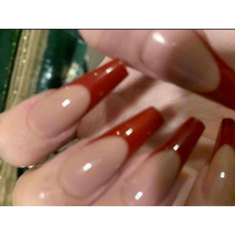 Sure Things 24 Nude Red Tip French MAni Press on