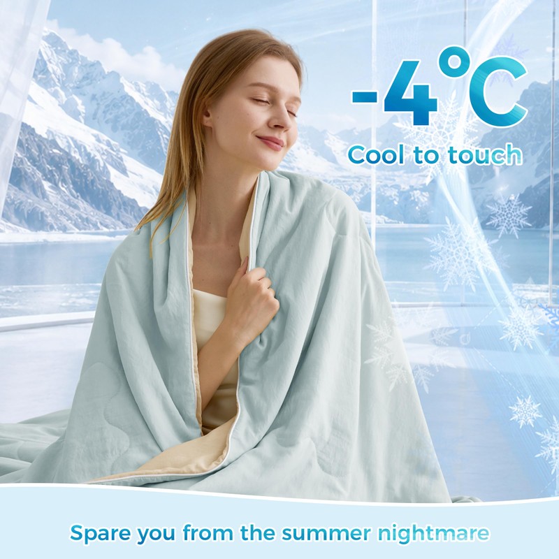 SNOWMAN Cooling Comforter Twin Size for Hot Sleepers, Soft Cooling