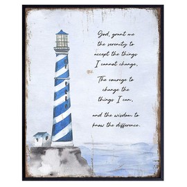 Twelve Steps and Twelve Traditions Wall Art - Serenity Prayer Wall Decor - Lighthouse Wall Decor - Alcoholics Anonymous Wall Decor - AA Sobriety Anniversary Gifts - 12 Steps Decorations Art Prints