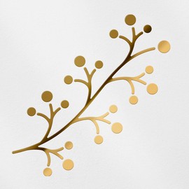 Decal Stickers of Florals (Metallic Gold) (Set of 2) Premium Waterproof Vinyl Decal Stickers for Laptop Smartphone Car Dirt Bike Wall Room Mason Jar Bathtub Door - BICVER1d91291GOW19Y24