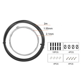 Bicycle Brake Cable Set, Bicycle Brake Cable Replacement, Bicycle Brake Cable Kit, Bicycle Brake Cable Housing Kit, Bicycle Inner Brake Cable Set, Bicycle Inner Brake Cable Housing Kit, Black