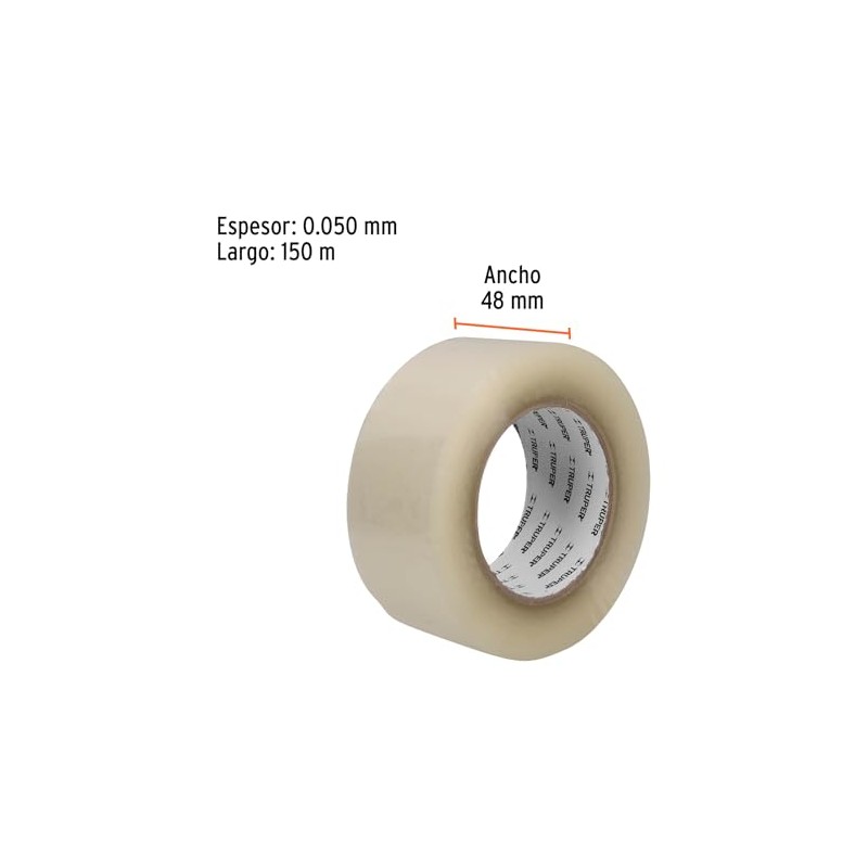Truper CTR-150, Cinta de empaque transparente, 150m