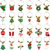 WILLBOND 24 Pieces Christmas Wine Glass Charms for Stem Glasses,