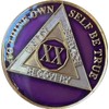 Ranger Industries 20 Year AA Medallion Metallic Purple Tri-Plate Sobriety