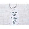 I love You Most The End I win Keychain