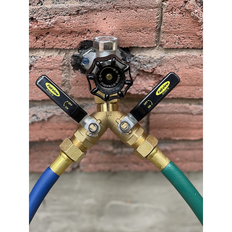 Fairview Industrial-Grade Garden Hose Splitter, Large Handles