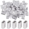 Glarks 50Pcs 3/16''(5mm) Aluminum Crimping Loop Sleeve Wire Rope Sleeves