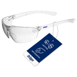 Dräger safety spectacles X-pect 8320 | Lightweight safety spectacles with large field of vision | For construction sites, workshops, cycling, jogging | Clear, scratch-resistant and anti-fog | 1 pc.