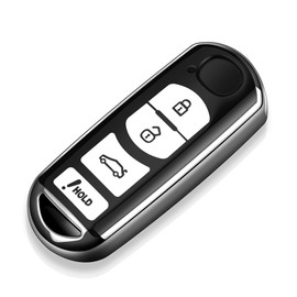 Tukellen for Mazda Key Fob Cover,Special Soft TPU Key Case Cover Protector Compatible with Mazda Miata CX-3 CX-4 CX-5 CX-7 CX-9 MX5 2/3/5/6/8 Key Shell (Silver)