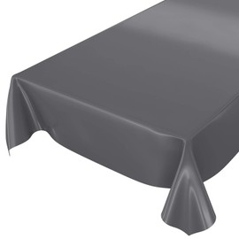 Oilcloth Tablecloth Oilcloth Washable Tablecloth Plain Gloss Plain Anthracite Cut Edge 100 x 140 cm