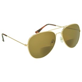 proSPORT Aviator Bifocal Sunglass Reader +1.00 Men Women Brown Lens Gold Frame