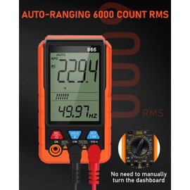Digital Multimeter Smart, TRMS 6000 Counts, Auto-Ranging Multi Tester Voltmeter Ammeter Ohmmeter, Measures Voltage Current Resistance Capacitance Continuity Diode Frequency NCV