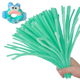 ESUOHYM 100 PCS Light Green Pipe Cleaners Craft Bulk DIY Art Supplies for Kids, Adults Crafts, Thick Chenille Stems Fuzzy Wire Sticks Holiday Decorations and School Supplies
