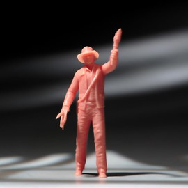 SOUFORCE 1/87 Scale Action Figure Gentleman Man with Crossbody Bag Hats Torch Miniature Figure White Model