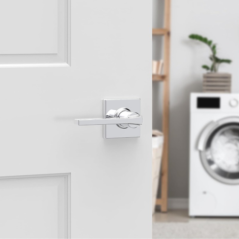 Kwikset Casey Interior Passage Door Handle Lever Polished Chrome Non-Locking