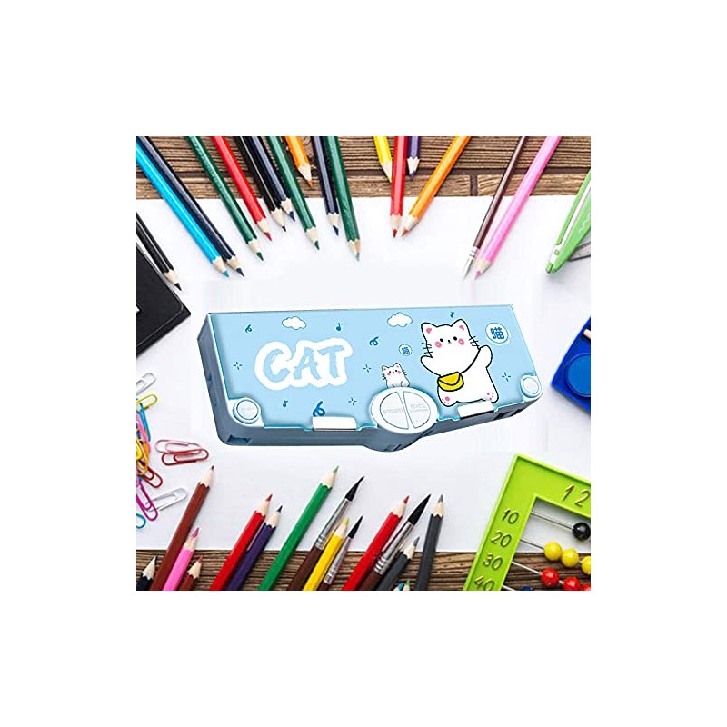 Aisi Student Multifunction Pen Pencil Case with 2 Compartments Cute