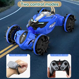 OBEST Amphibisches Ferngesteuertes Auto,Gestenoperation RC Auto Für Kinder,360°Drehbares 4WD Spielzeugauto，Geschenk Spielzeug ab 4 5 6 7 8+ Jahre Jungen