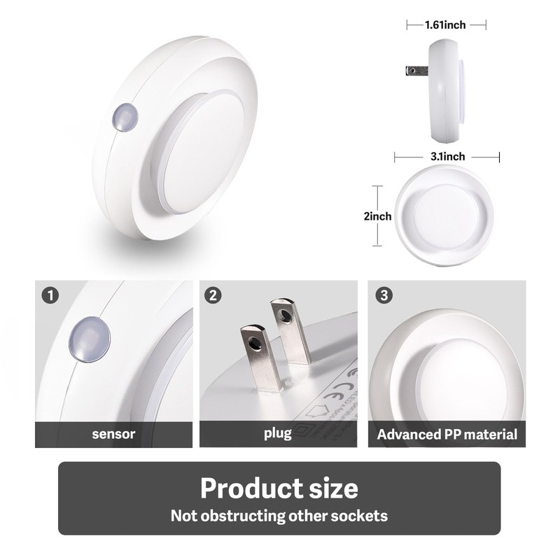 VAVOFO Plug in Night Light with Dusk to Dawn Sensor,