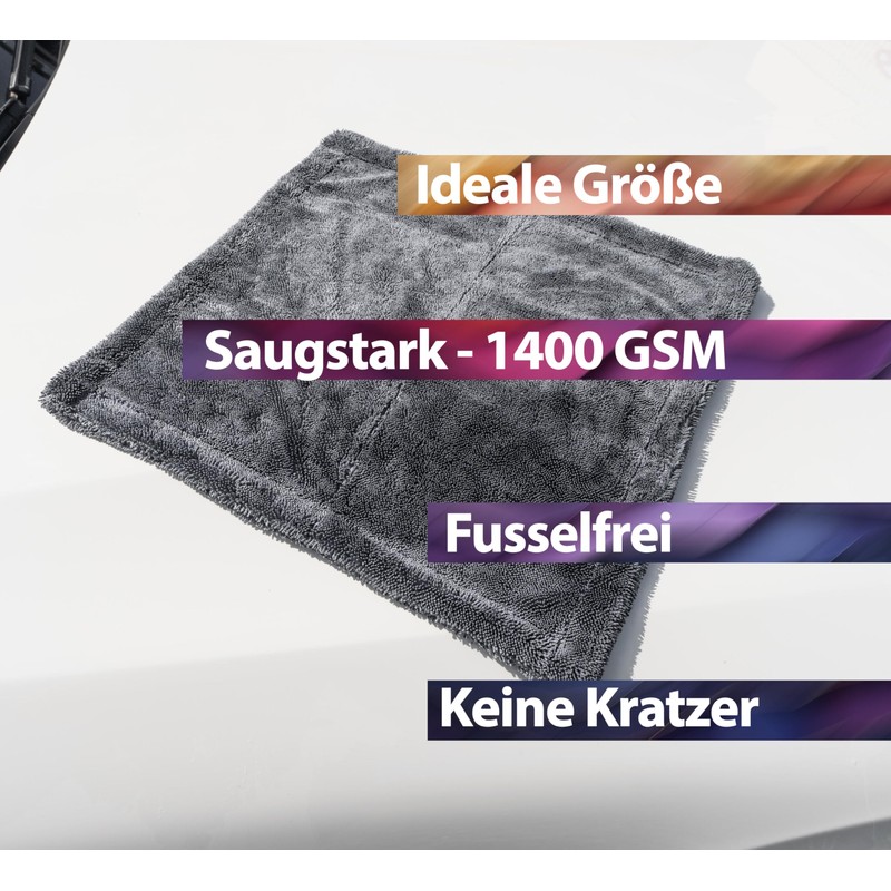 Kemes Microfibre Cloths Car XXL Ultra Absorbent with 1400 GSM