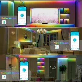 PAUTIX WiFi RGB Smart IC COB LED Strip Kit, 5 m, 24 V Pixels, Addressable Rainbow Colour-Changing LED Band, Smart Function with Alexa and Power Supply for DIY Lighting Projects