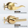 Gaurqiah Brushed Gold Wave Style Passage Door Handle Without Keys,