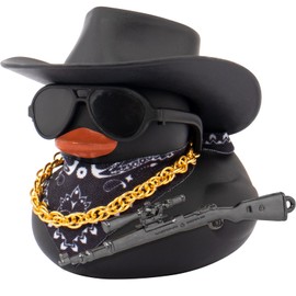 wonuu Black Rubber Duck Car Ornaments Dashboard Decorations for Car Accessories, 98K