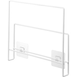 Yamazaki 6917 Film Hook, Dish Towel & Cutting Board Holder, White, Approx. 10.6 x 1.3 x 9.8 inches (27 x 3.3 x 25 cm) (Does not include film hooks), Tower Cutting Board Storage, Dish Towel Hanger,