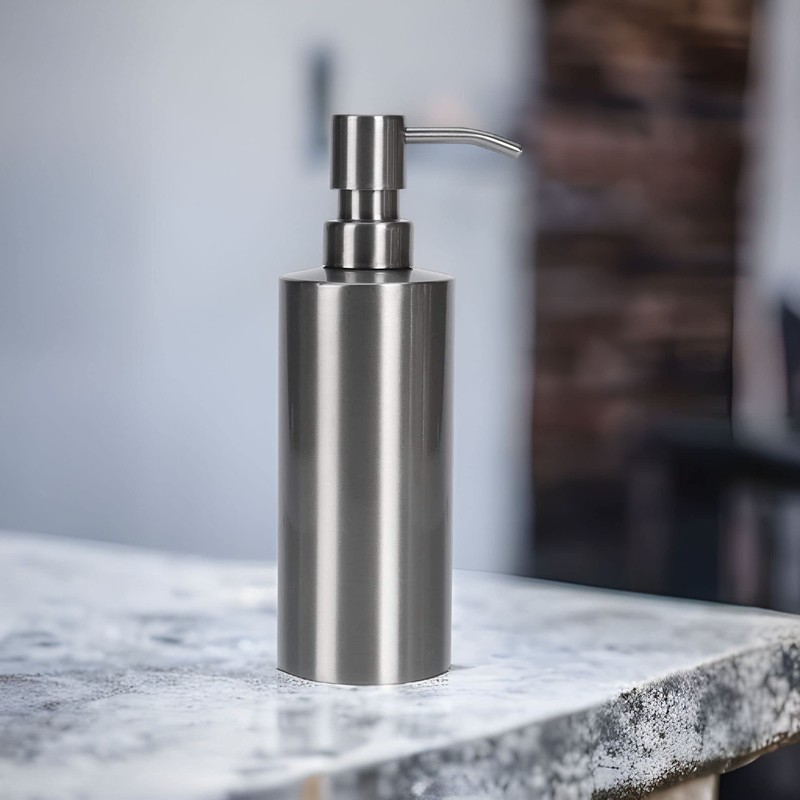 MIJOMA Stainless Steel Soap Dispenser, Dispenser for Liquid Soap, 350