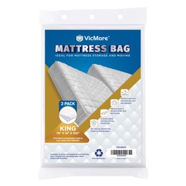 VicMore 2 Pack King Mattress Storage Bags 78-Inch by 100-Inch Mattress Plastic Cover Cal King Size Mattress Protectors for Moving Mattress Disposal Bag Clear