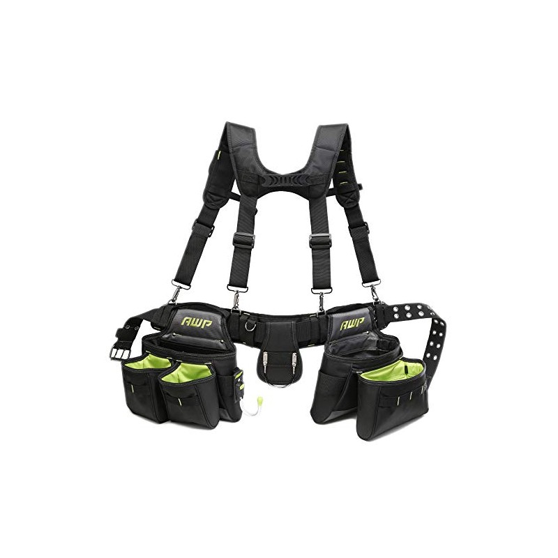 AWP Tool Belt Rig, Durable Heavy-Duty Multi-Pocket Organizer, Adjustable Waist
