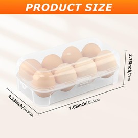 Egg Holder Camping, Shockproof 8 Grid Egg Container Clear Portable Egg Tray with Lid Plastic Egg Carrier for Refrigerator, Egg Storage Case for Camping Picnic Travel(White)