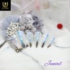 Blue powder point handmade nail tip - Short straight nose