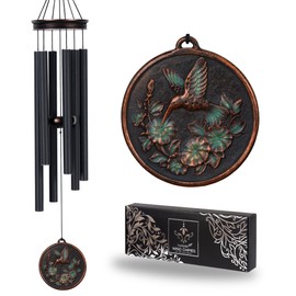 Vanquer Large Wind Chimes for Outside Deep Tone - 34'' Wind Chimes Outdoor Clearance, Windchimes Outdoors, Hummingbird Wind Chime,Sympathy Gift, Patio, Home Décor, Vintage Black (34" Hummingbird)