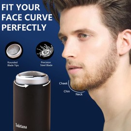 Mini Electric Shaver for Men, Cordless Foil Razor, Wet Dry Travel Shaver