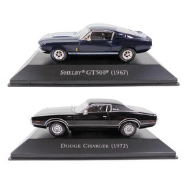 OPO 10 - Set of 2 Miniature Cars in 1/43 Scale Compatible with Shelby GT500 + Dodge Charger - ACL01