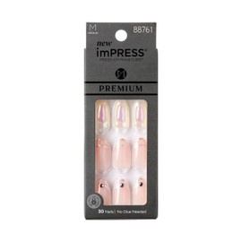 KISS imPRESS No Glue Mani Press On Nails, Premium, All My Love', Pink, Medium Size, Almond Shape, Includes 30 Nails, Prep Pad, Instructions Sheet, 1 Manicure Stick, 1 Mini File