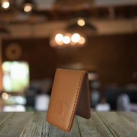 Apelley Genuine Leather Money Clip Magnetic, Cash Business Card Holder Strong Magnet, for Men Women