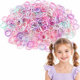 500 Pcs Multi-Coloured Elastic Hair Bands, Sweet Candy Small Hair Ties & Rubber Bobbles for Girls & Kids, Snag-Free Soft Hair Elastics for Plaits, Braids & Fine Hair