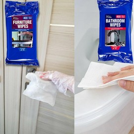 TooToo 40Pc Bathroom & 40Pc Furniture Wipes Furniture/Shoes/Car Seat Cleaning Wipes