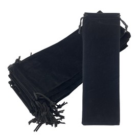 Palmhomee Pack of 12 4x12 Inch Velvet Drawstring Bags Gift Toys Bag Velvet Pouch For Jewelry Wedding and Party Favor (Black)