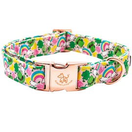 Elegant Little Tail Green Clover Adjustable X-Small Dog Collar - St. Patrick's Day & Holiday Choice