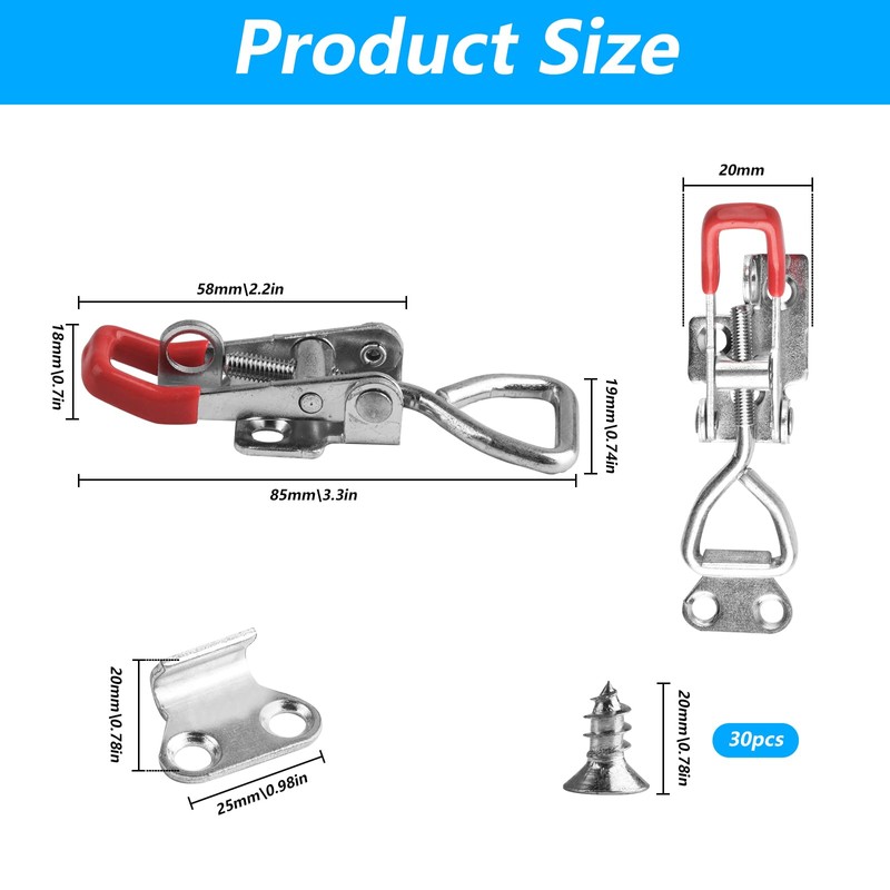 6 Pcs Toggle Clamp Latch, Metal Toggle Latch, Adjustable Toggle