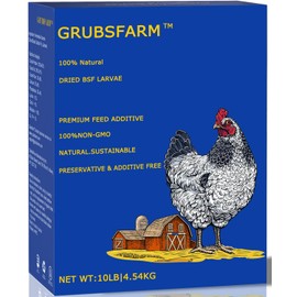 GRUBSFARM Premium Chicken Treats 10LB - Non-GMO & 85X More Calcium Than Meal Worms - Molting & Laying Supplement - BSF Larvae Treats for Layer Hens, Ducks Wild Birds