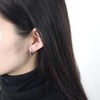 [silver KYASYA] Stainless Steel Hoop Earrings, Star, Gold, Silver, Black,