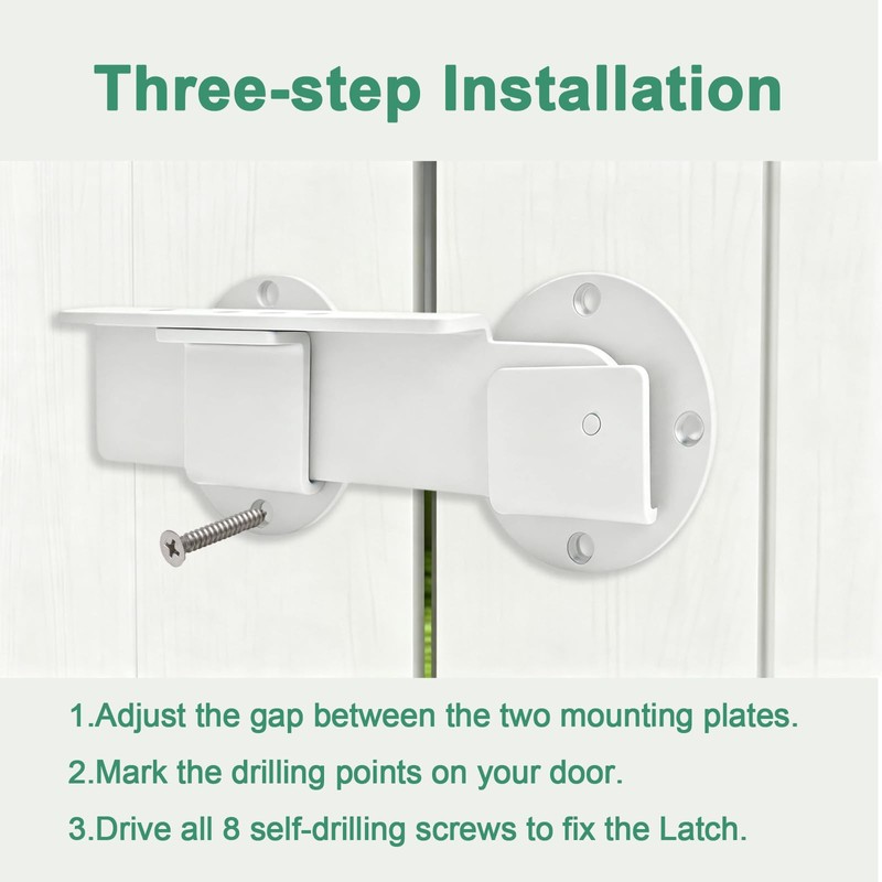 2 Pack 9" Flip Gate Latch Lock with Padlock Hole,Matte