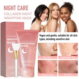Collagen Night Wrapping Mask, Collagen Night Wrapping Mask, Collagen Mask Overnight, Collagen Mask Face Overnight, Collagen Peel Off Mask Korean, Collagen Wrapping Mask (Pack of 3)