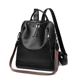 Kiepoar Women PU Leather Backpack Anti-Theft, Fashion Casual Purse Bag Daypack as Shoulder Bag Handbag, Lightweight Chic Multipocket Gran Capacity, Lady Elegant Rucksack for Office Work School Travel