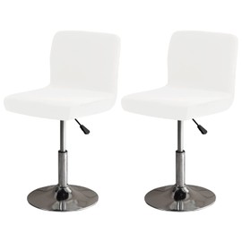 Lehelife Bar Stool Covers Set of 2 Swivel Bar Stool Chair Velvet Protector Counter Height Chair Covers for Family White