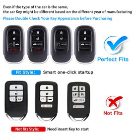 QBUC for 2022 Honda Key Fob Cover with Keychain,Soft TPU Full Cover Protection Key Fob Shell Compatible with 2022 Honda Accord Civic Smart Remote Key Fob Case (Silver)