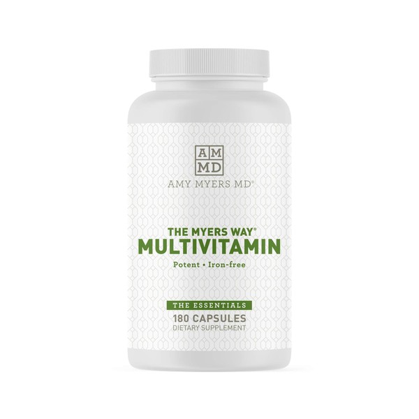 The Myers Way Multivitamin for Women and Men for Thyroid Support, Stress Relief, Immune Support - Activated B Vitamins, Zinc, Selenium, Iodine - Rich in Nutrients and Minerals, Gluten Free (180 Caps)